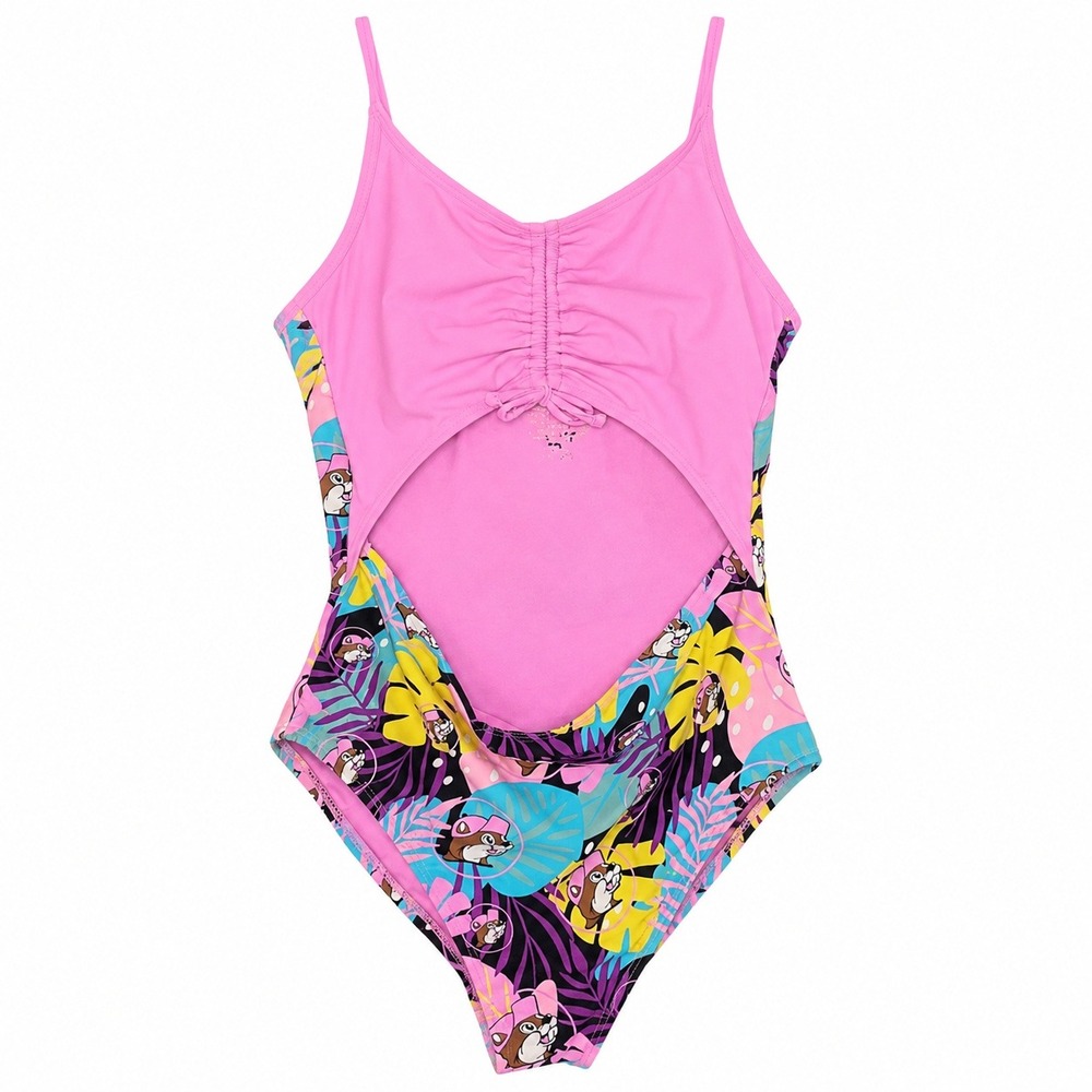 Chipmunk Tropical One Piece‎ Swimsuit Youth XL Pink Multi Excellent Summer Beach